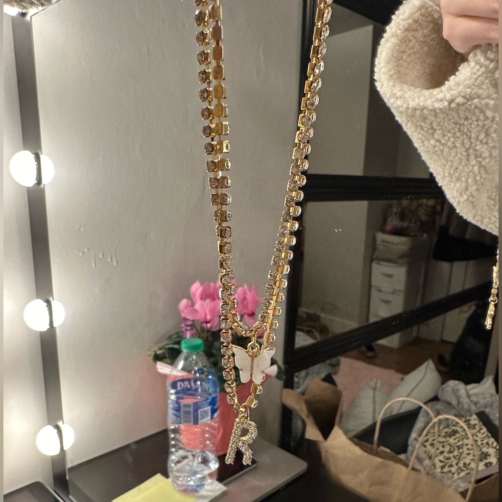 R necklace & butterfly
